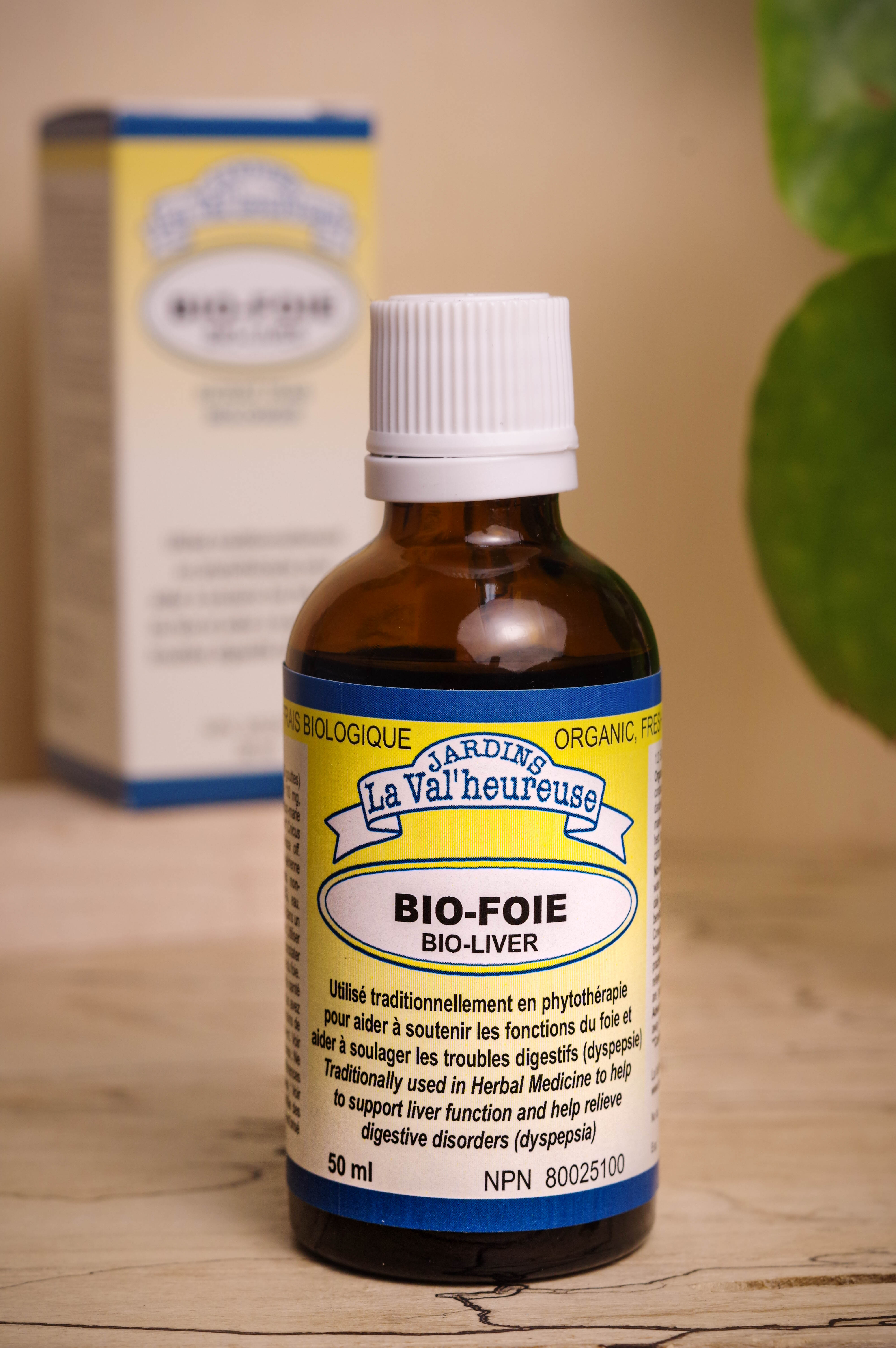 Bouteille du complexe Bio-Foie avec sa boite en arrière plan