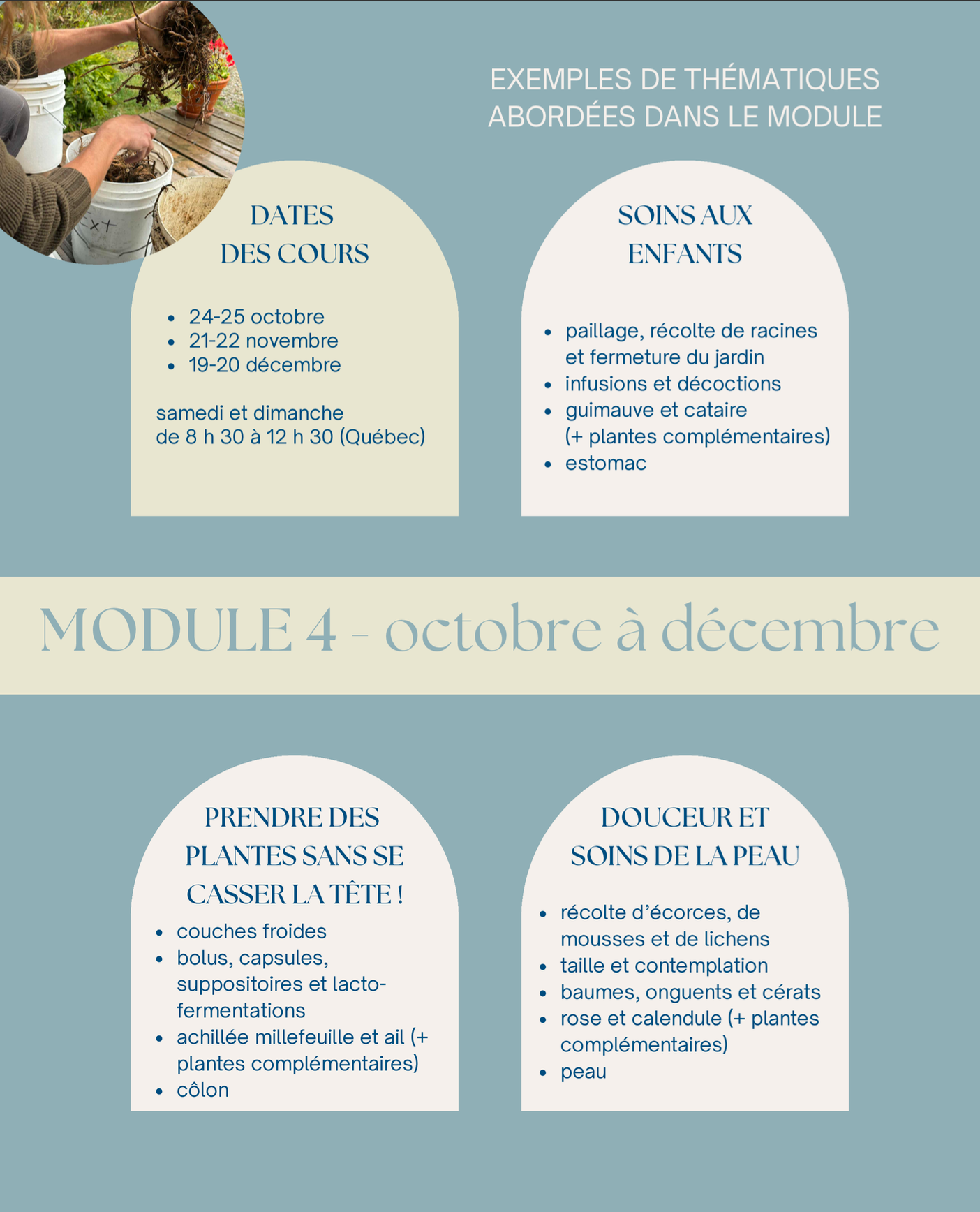 Résumé du module automne de formations en herboristerie traditionnelle La Val'Heureuse.
