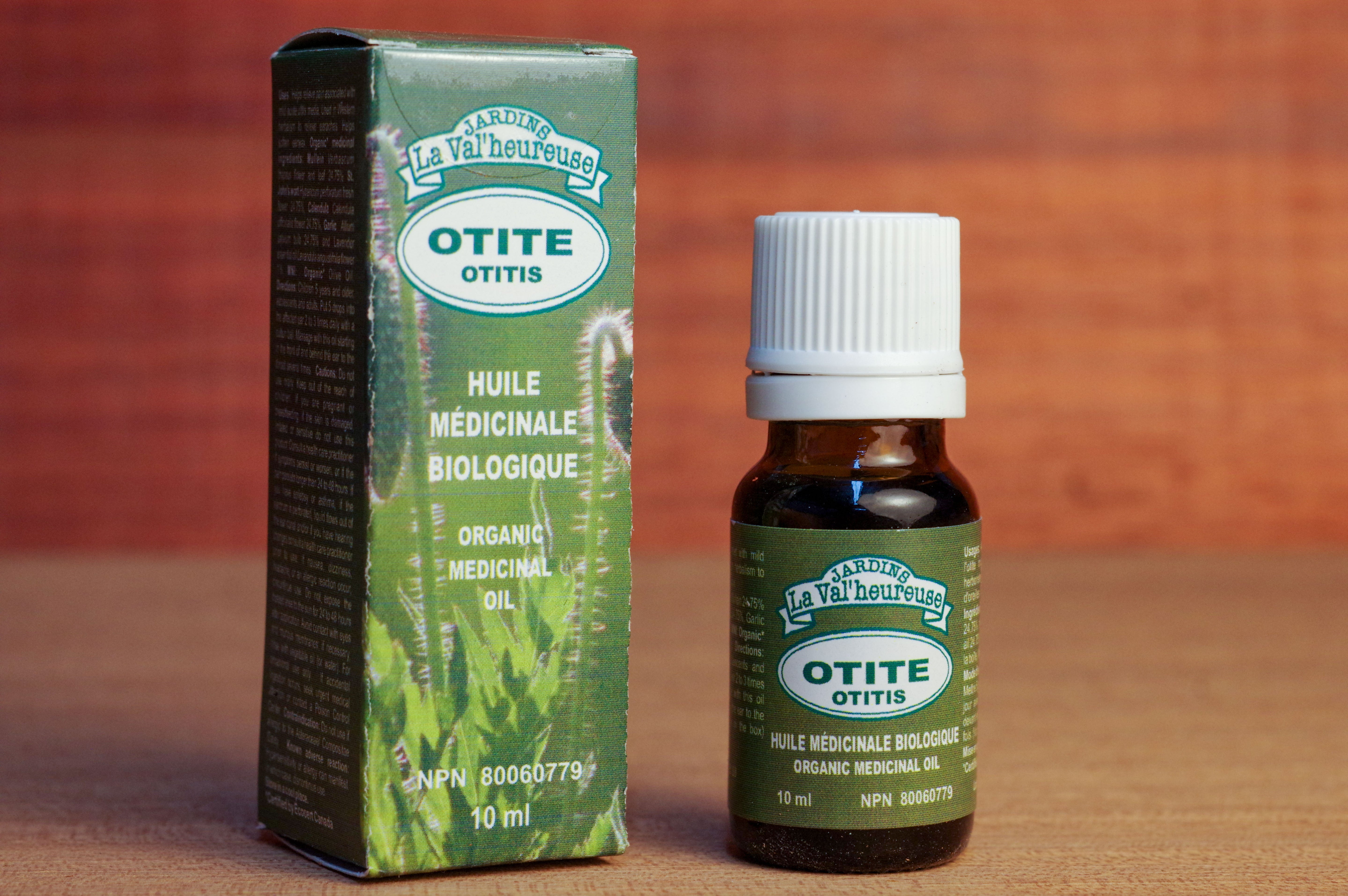 Bouteille d'Huile Otite avec sa boite